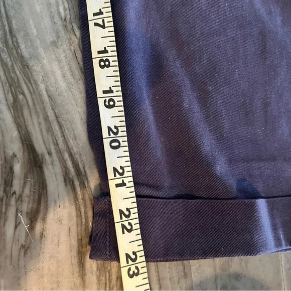 NWOT J Peterman Navy Wide Leg Cropped Nautical Cuffed Sailor Pants 12 - Picture 7 of 11